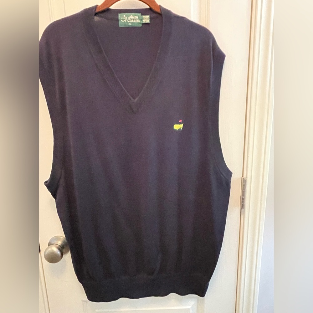 Master’s Amen Corner Men's Dark Blue V-Neck Sweater Vest